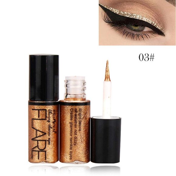 Glitter Liquid Eyeliner Eye Shadow Makeup Kit Long Lasting Luminous Shimmer - Picture 8 of 9
